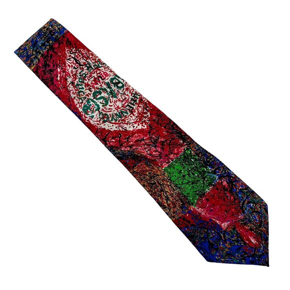 Tabasco Men's Tie Necktie 100% Silk Multicolor Pepper Hot Sauce Bottle 56” Long - Picture 1 of 10